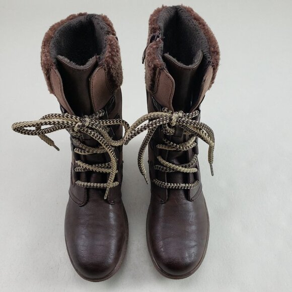 Patrizia by Spring Step Anicia Boots Womens 5.5-6 36 Brown Lined Lace/Zip Up - Picture 4 of 12